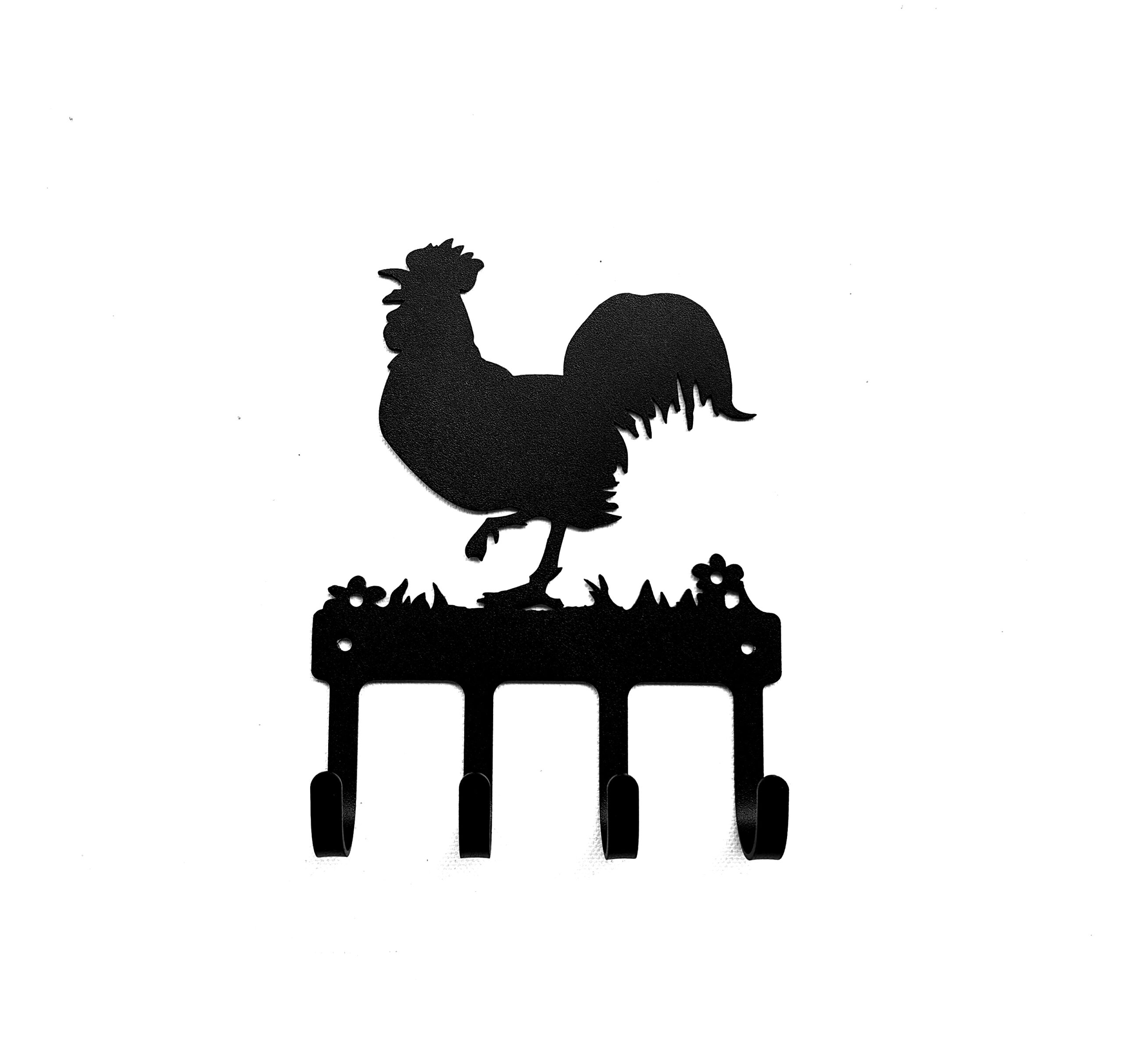 Roaster Key Rack 4 Hook Key Holder - Rooster - Spirit of Steel